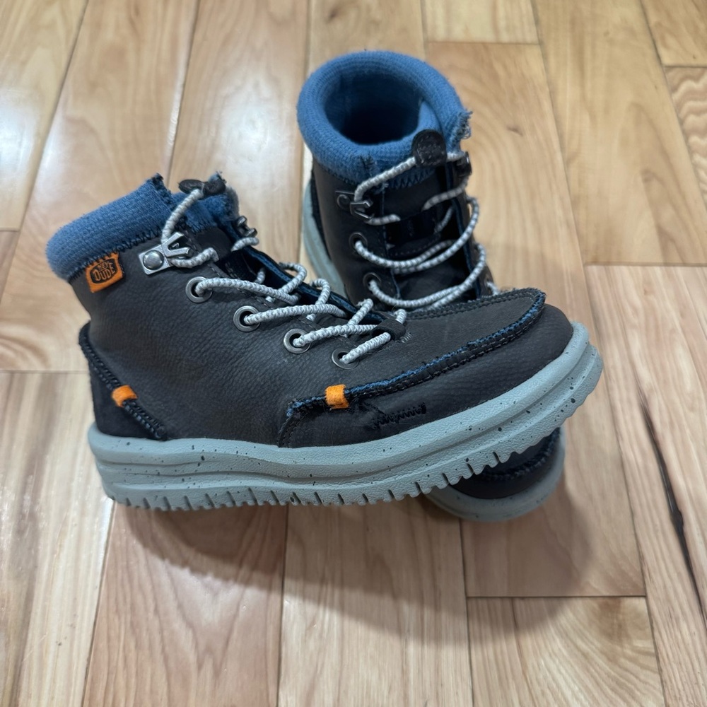Kids Hey Dude Bradley Boots - Gray and Blue